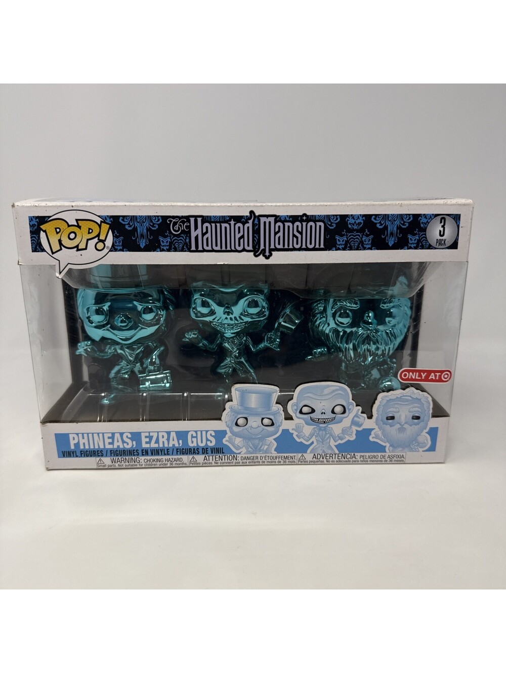 Funko Pop! The Haunted Mansion Phineas, Ezra, Gus 3-Pack Metallic Target